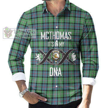 McThomas Ancient Tartan Long Sleeve Button Shirt with Family Crest DNA In Me Style Men's Shirt S - Tartanvibesclothing Shop