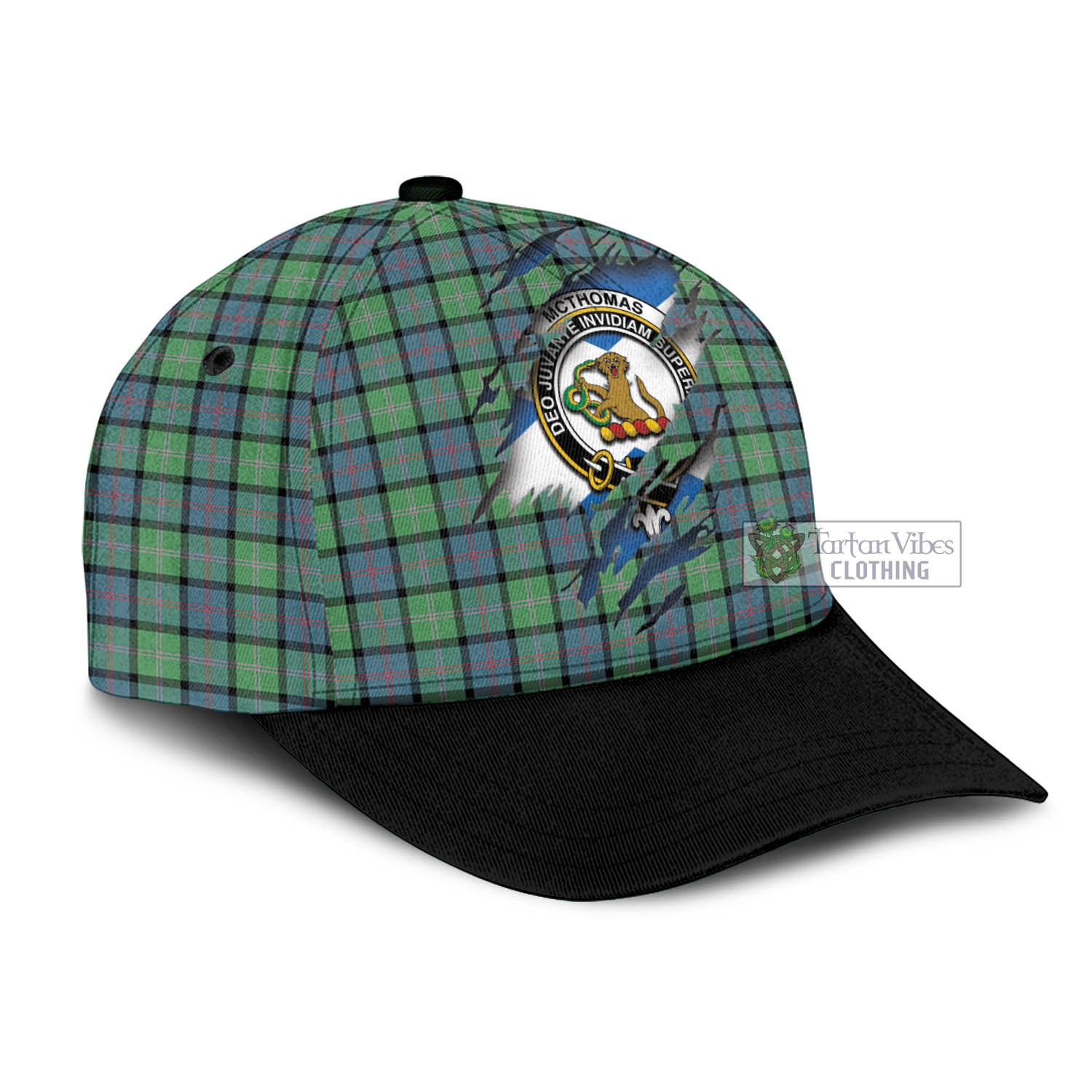 Tartan Vibes Clothing McThomas Ancient Tartan Classic Cap with Family Crest In Me Style