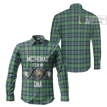 McThomas Ancient Tartan Long Sleeve Button Shirt with Family Crest DNA In Me Style Men's Shirt - Tartanvibesclothing Shop