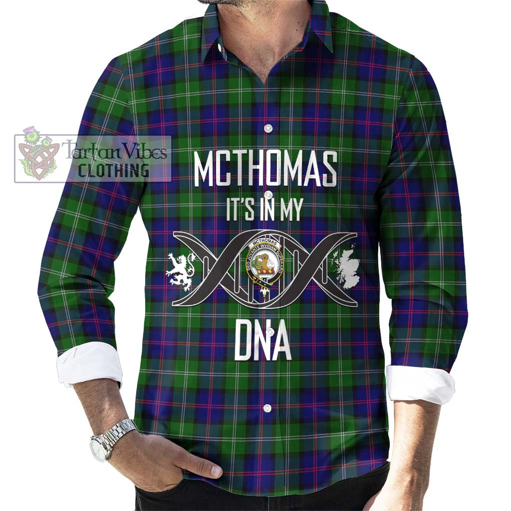 McThomas Modern Tartan Long Sleeve Button Shirt with Family Crest DNA In Me Style Men's Shirt S - Tartanvibesclothing Shop