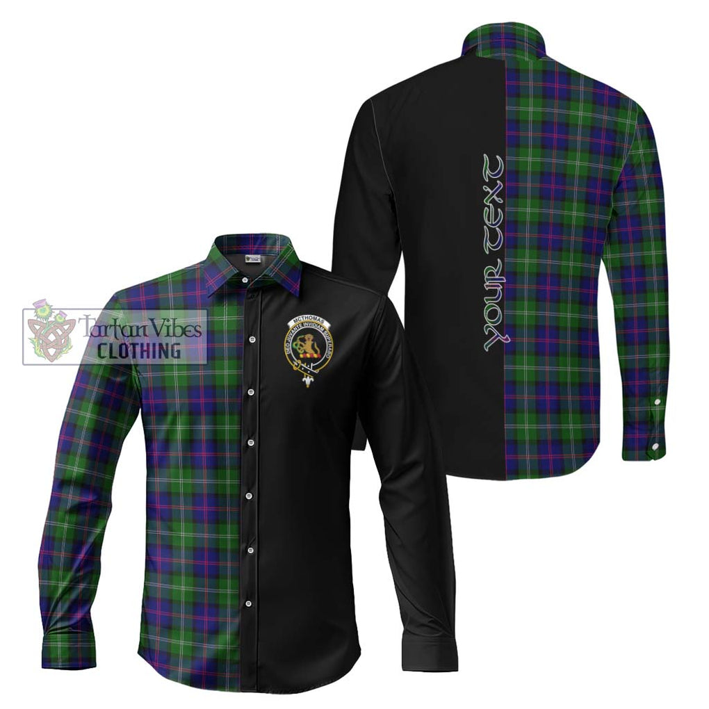 McThomas Modern Tartan Long Sleeve Button Shirt with Family Crest and Half Of Me Style Men's Shirt S - Tartanvibesclothing Shop