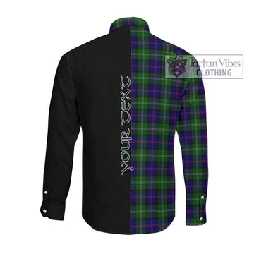 McThomas Modern Tartan Long Sleeve Button Shirt with Family Crest and Half Of Me Style Men's Shirt - Tartanvibesclothing Shop