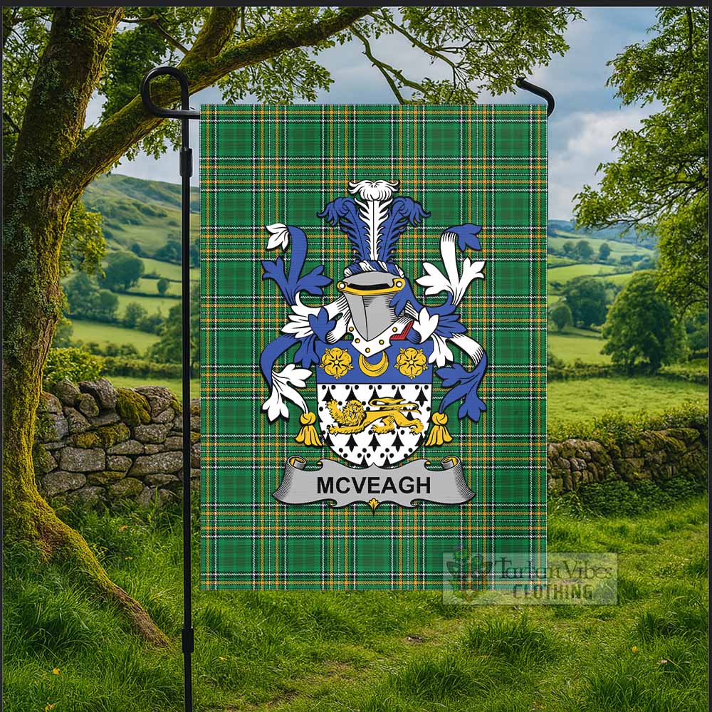 McVeagh Irish Clan Tartan Flag with Coat of Arms