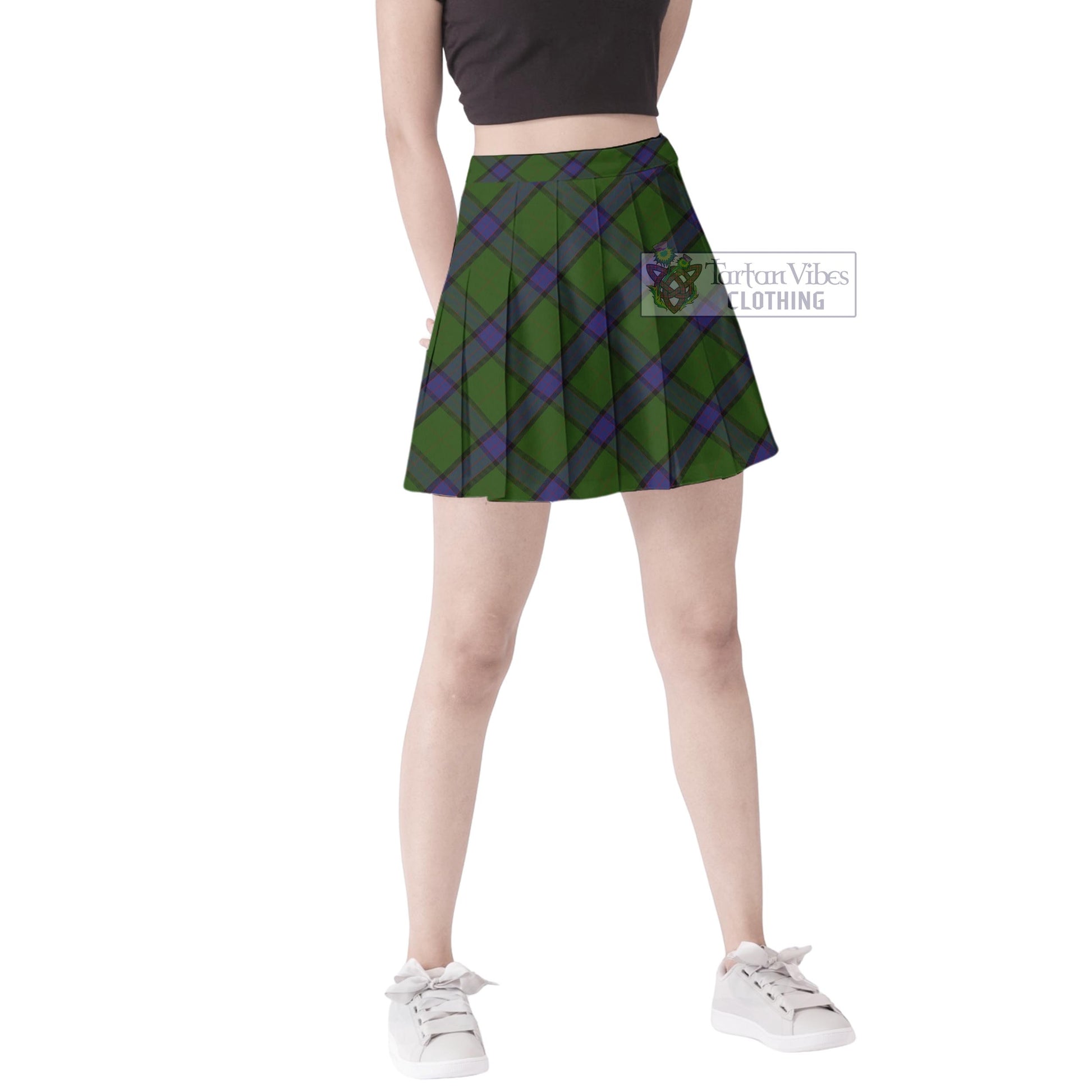 McWilliam Hunting Tartan Women's Plated Mini Skirt Cross Style Female - Tartan Vibes Clothing