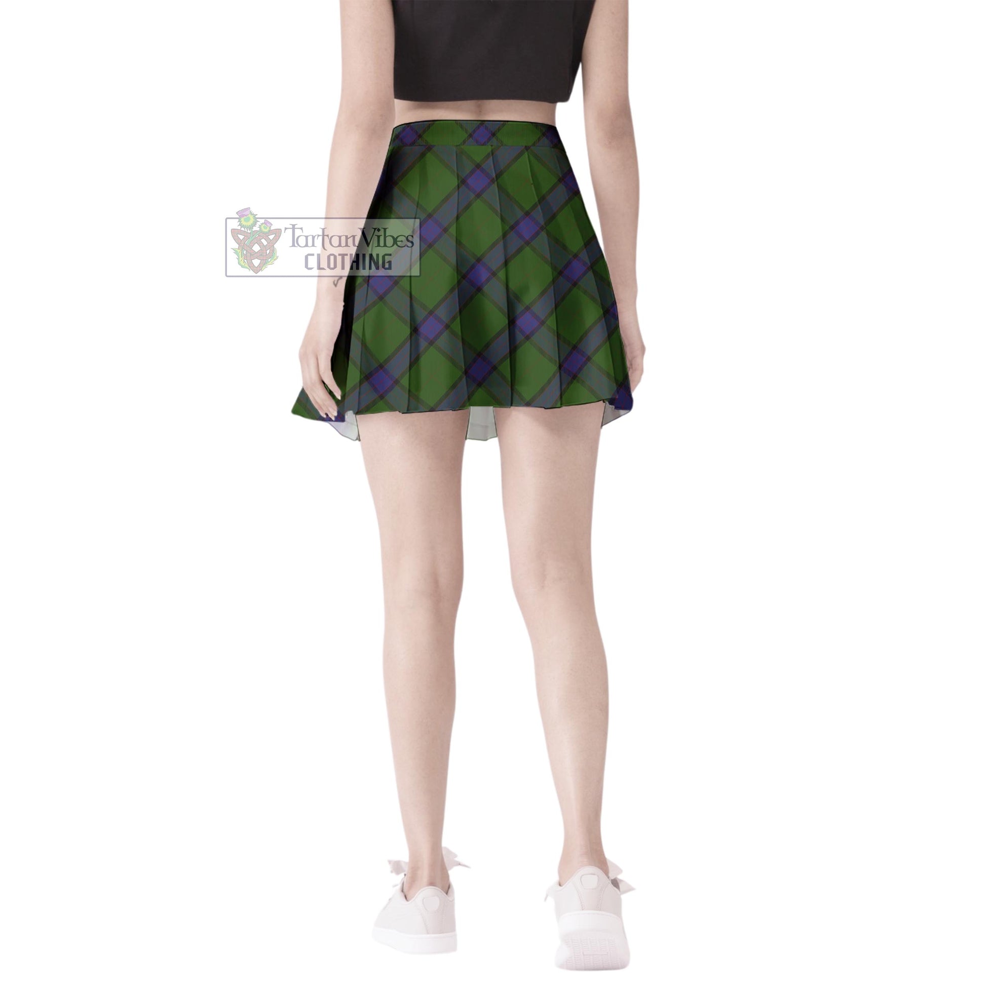 McWilliam Hunting Tartan Women's Plated Mini Skirt Cross Style - Tartan Vibes Clothing