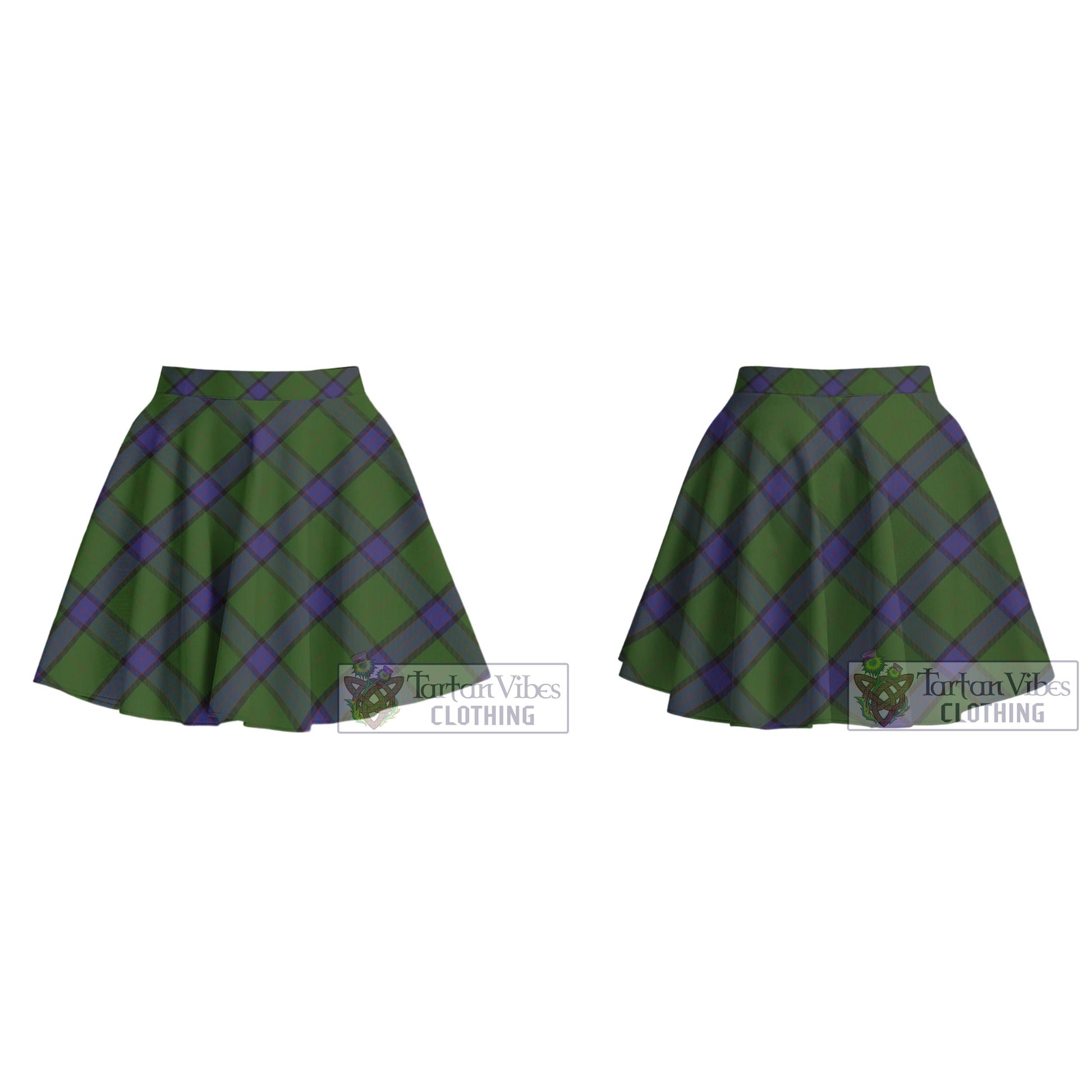 McWilliam Hunting Tartan Women's Plated Mini Skirt Cross Style - Tartan Vibes Clothing