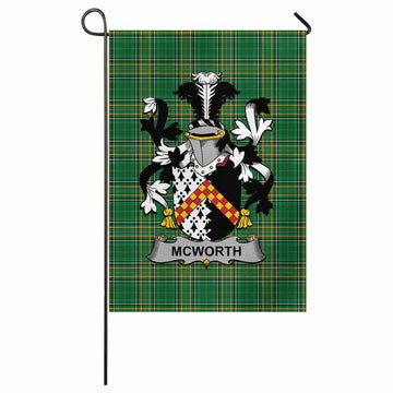 McWorth Irish Clan Tartan Garden Flag with Coat of Arms