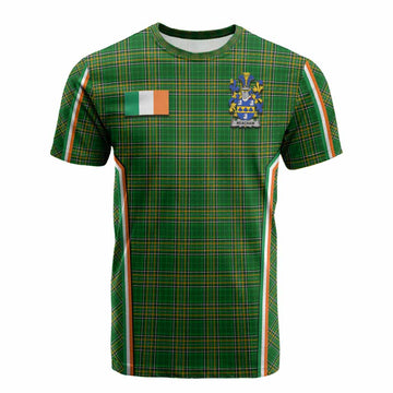 Meacham Irish Clan Coat of Arm Tartan Cotton T-shirt Flag Style