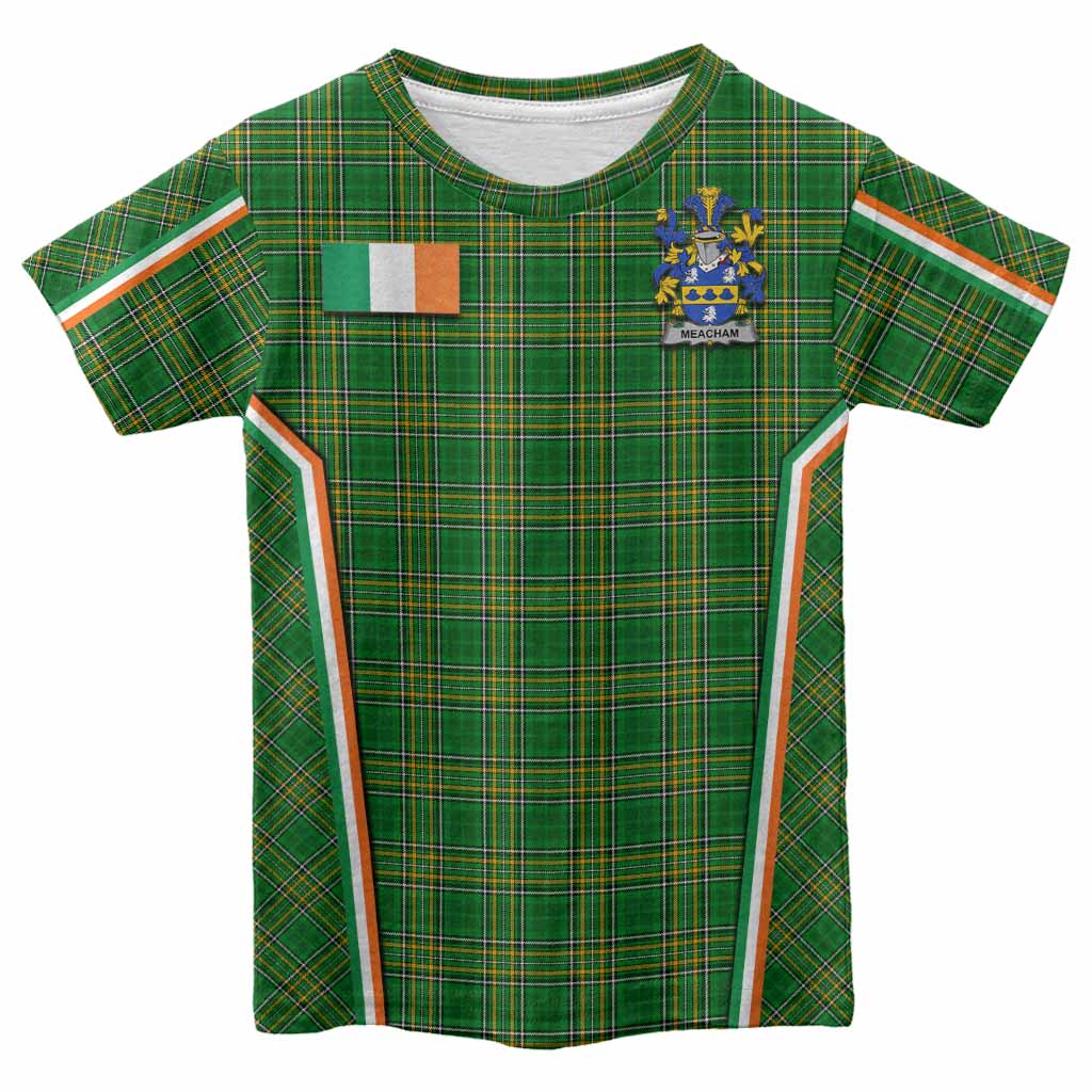 Meacham Irish Clan Coat of Arm Tartan Kid T-shirt Flag Style