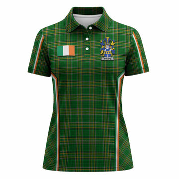 Meacham Irish Clan Coat of Arm Tartan Women Polo Shirt Flag Style