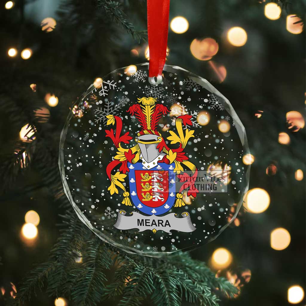 Meara Irish Clan Christmas Glass Ornament with Coat of Arms - 2D-tartanvibesclothing