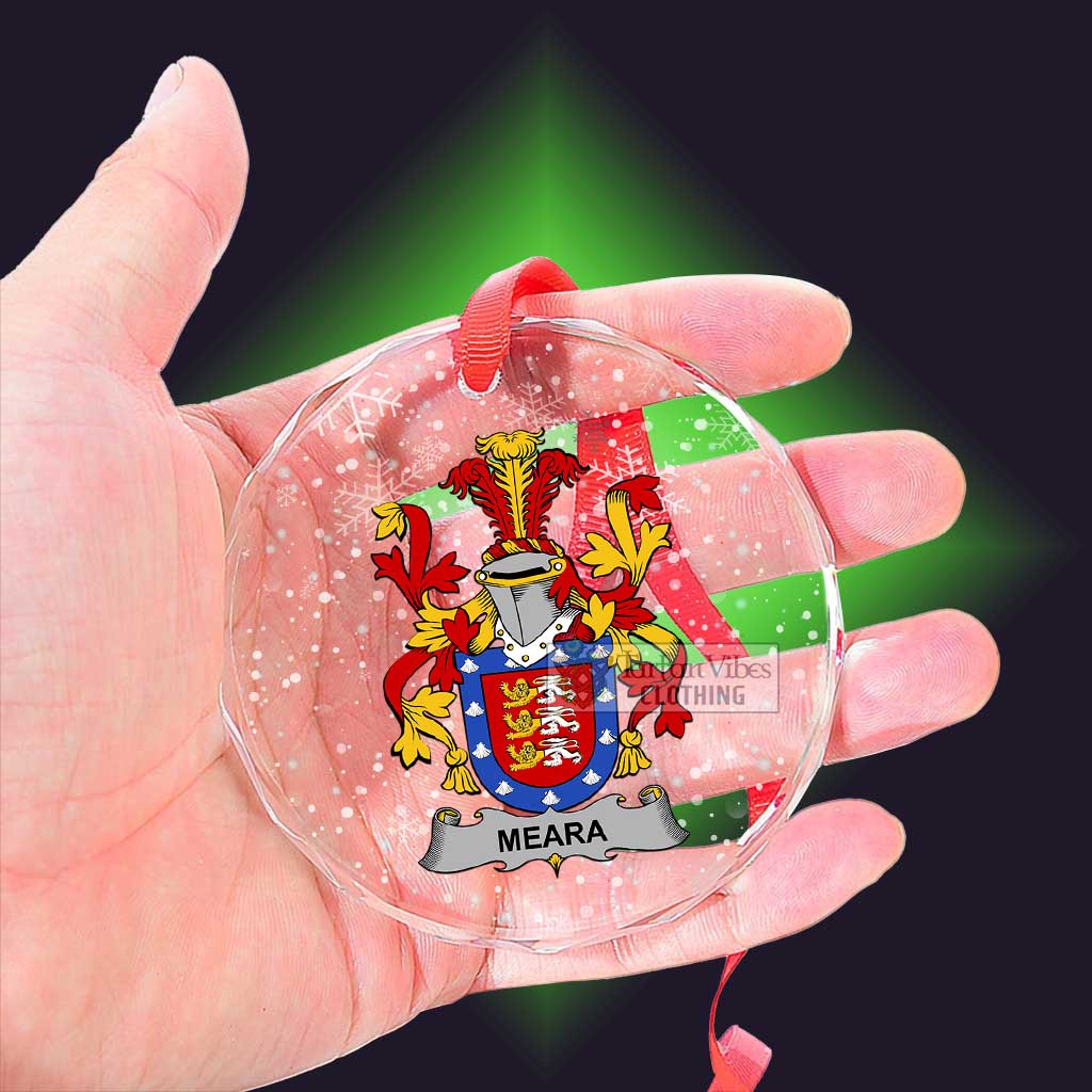 Meara Irish Clan Christmas Glass Ornament with Coat of Arms - 2D-tartanvibesclothing