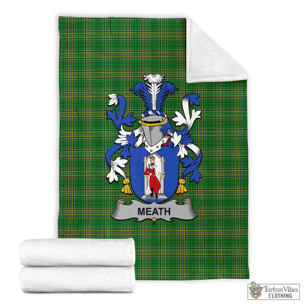 Meath Irish Clan Tartan Blanket with Coat of Arms X-Large 59 x 79 inches 150 x 200 cm - Tartan Vibes Clothing