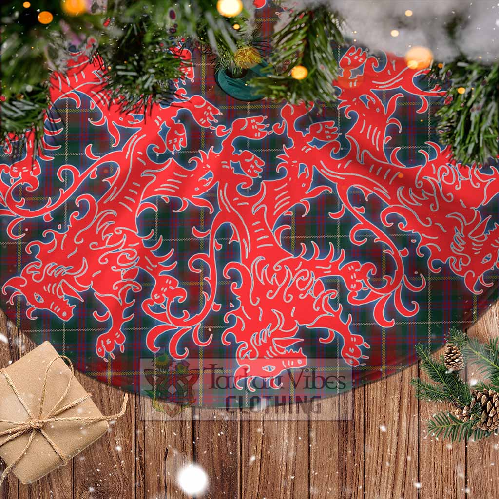 Tartan Vibes Clothing Meath County Ireland Tartan Christmas Tree Skirt Lion Rampant Style