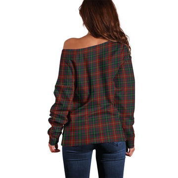 Meath County Ireland Tartan Off Shoulder Women Sweater
