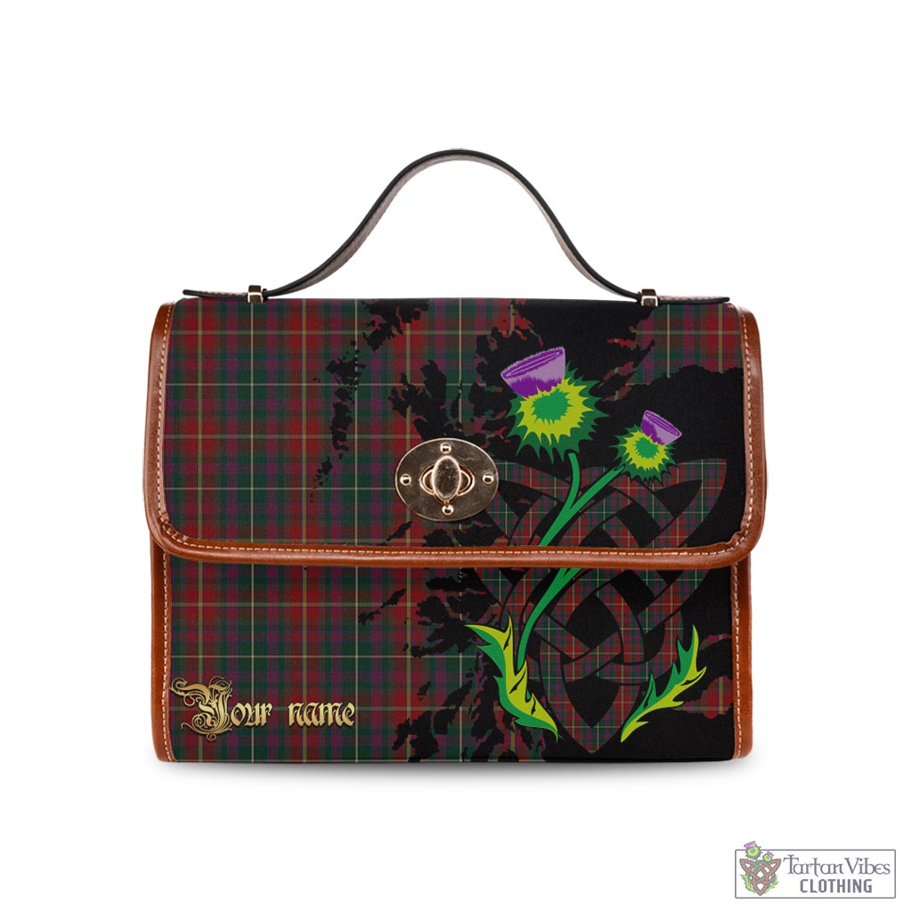 Tartan Vibes Clothing Meath County Ireland Tartan Waterproof Canvas Bag with Scotland Map and Thistle Celtic Accents
