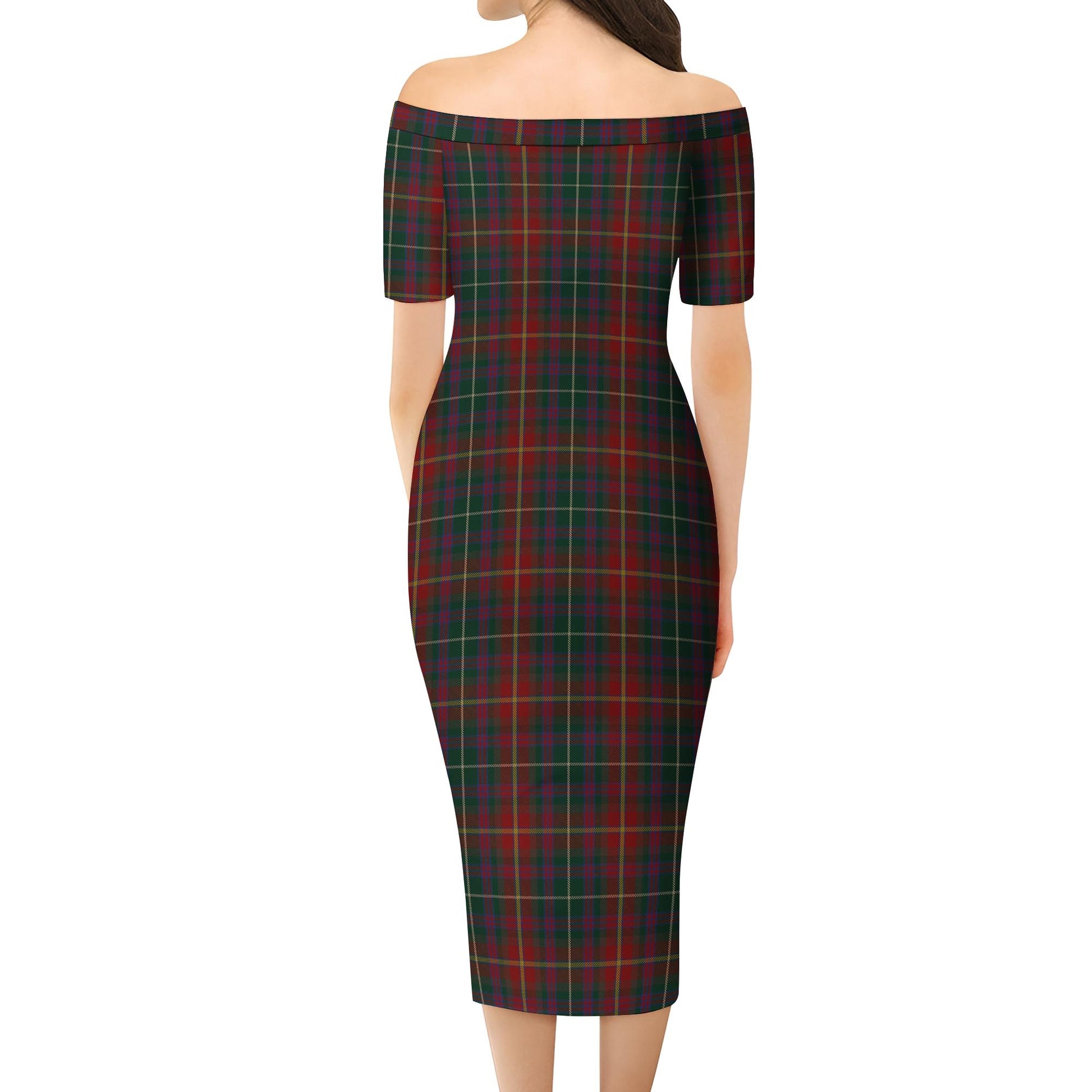Meath County Ireland Tartan Off Shoulder Lady Dress - Tartan Vibes Clothing