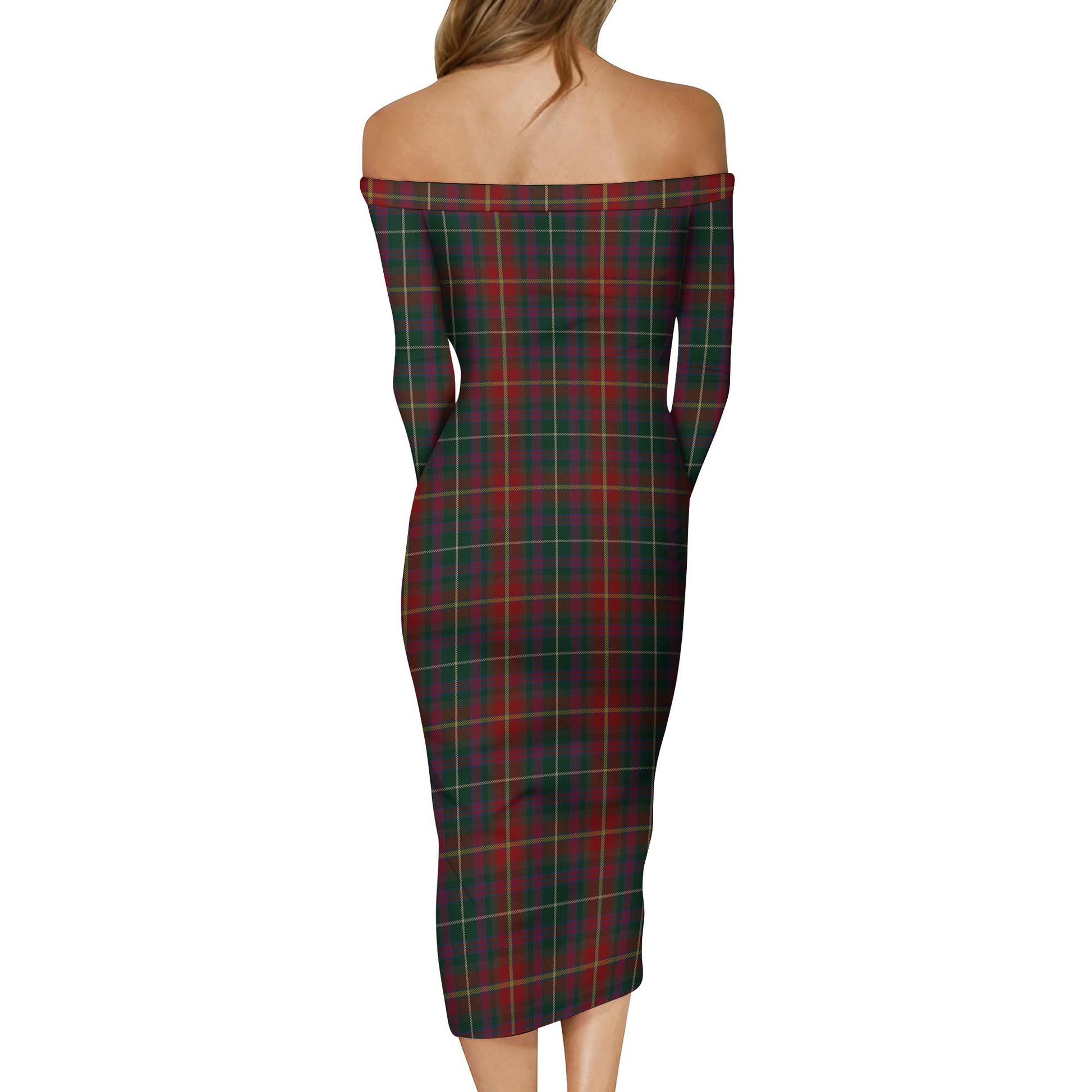 Meath County Ireland Tartan Off Shoulder Lady Dress - Tartan Vibes Clothing