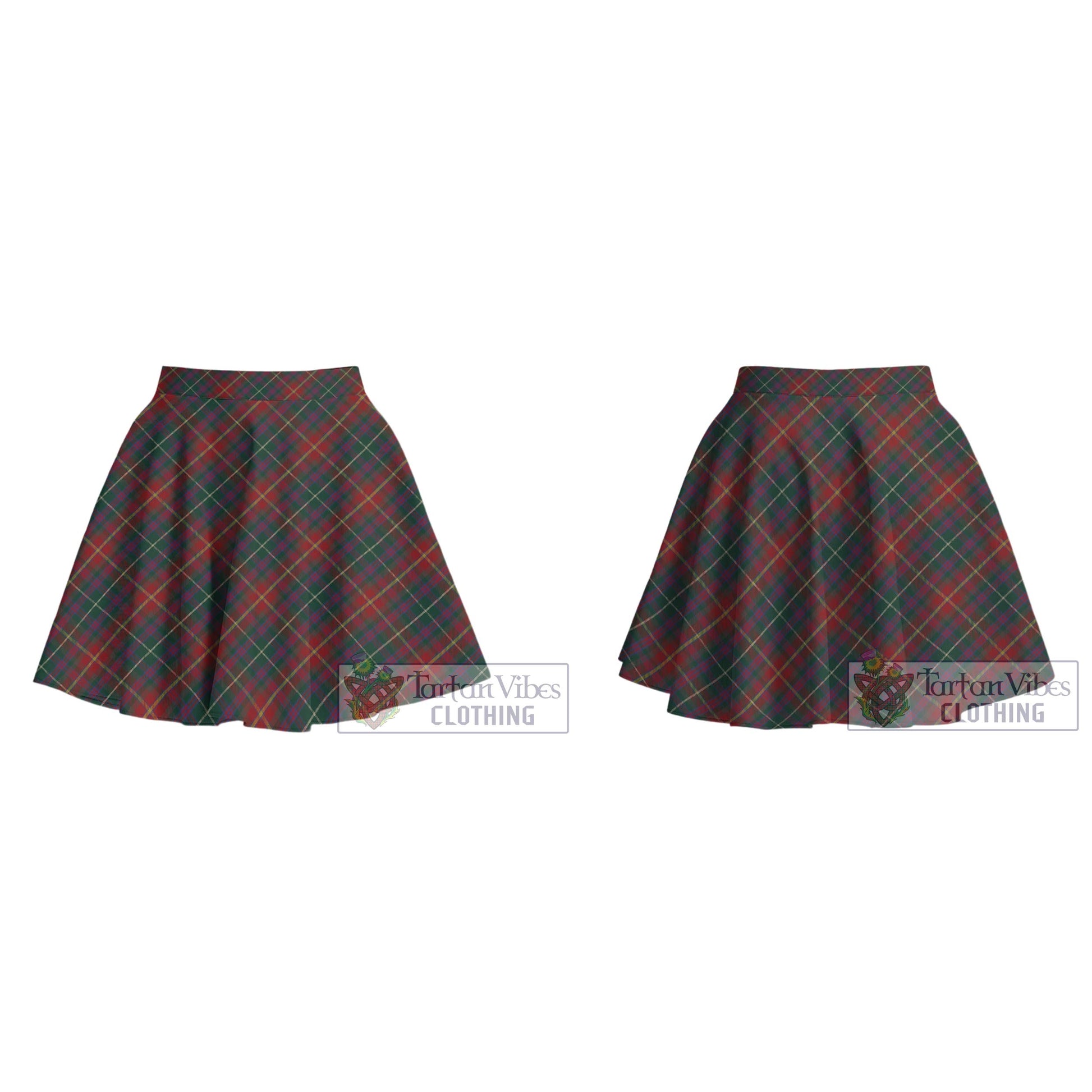 Meath County Ireland Tartan Women's Plated Mini Skirt Cross Style - Tartan Vibes Clothing
