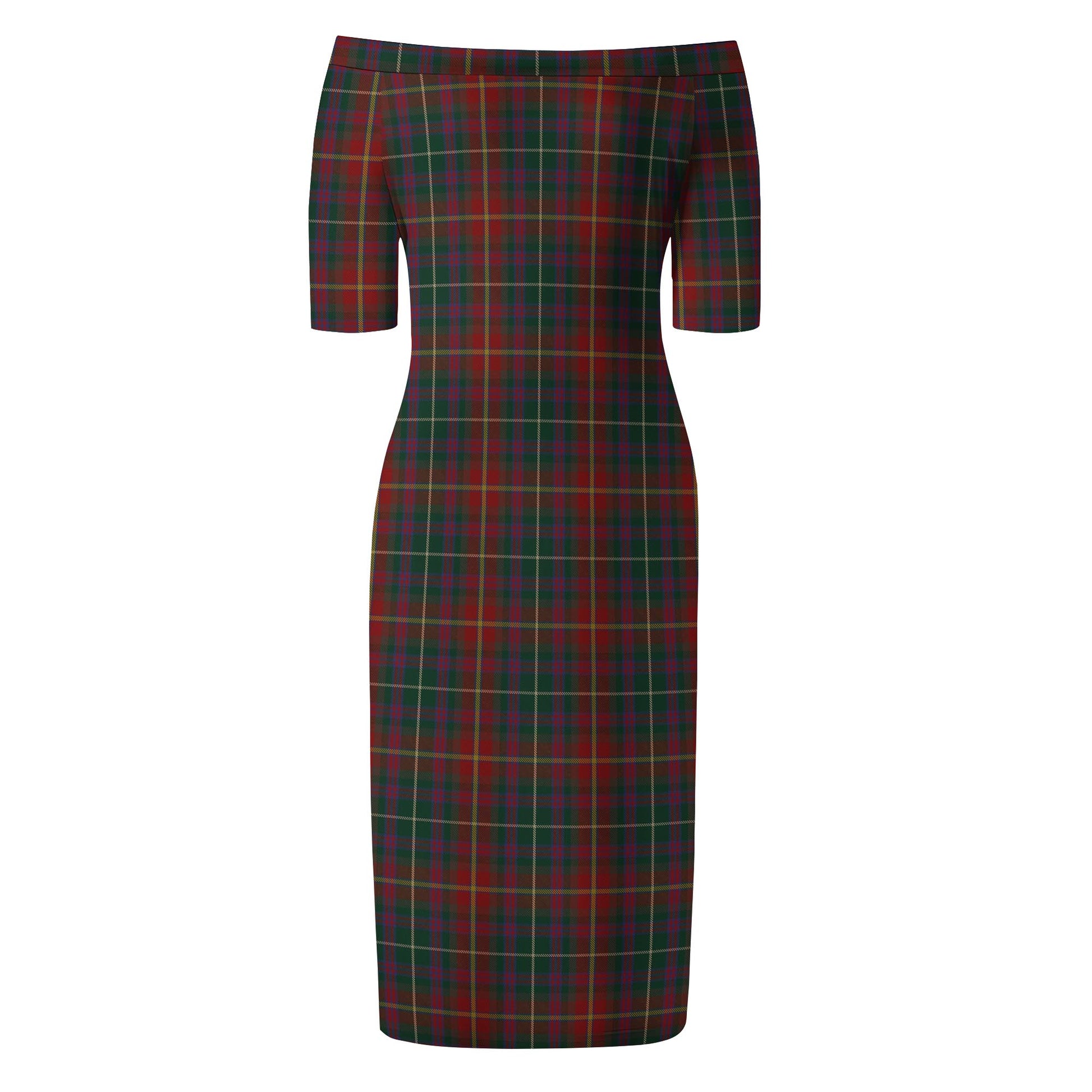Meath County Ireland Tartan Off Shoulder Lady Dress - Tartan Vibes Clothing