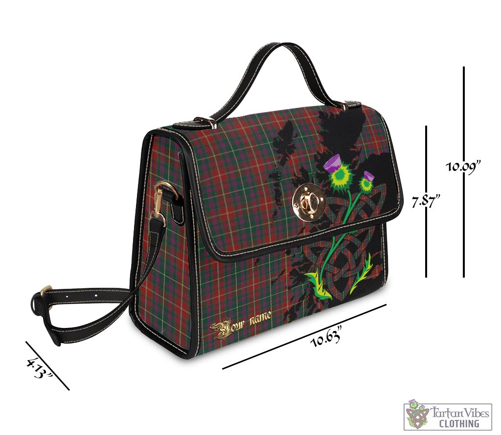 Tartan Vibes Clothing Meath County Ireland Tartan Waterproof Canvas Bag with Scotland Map and Thistle Celtic Accents
