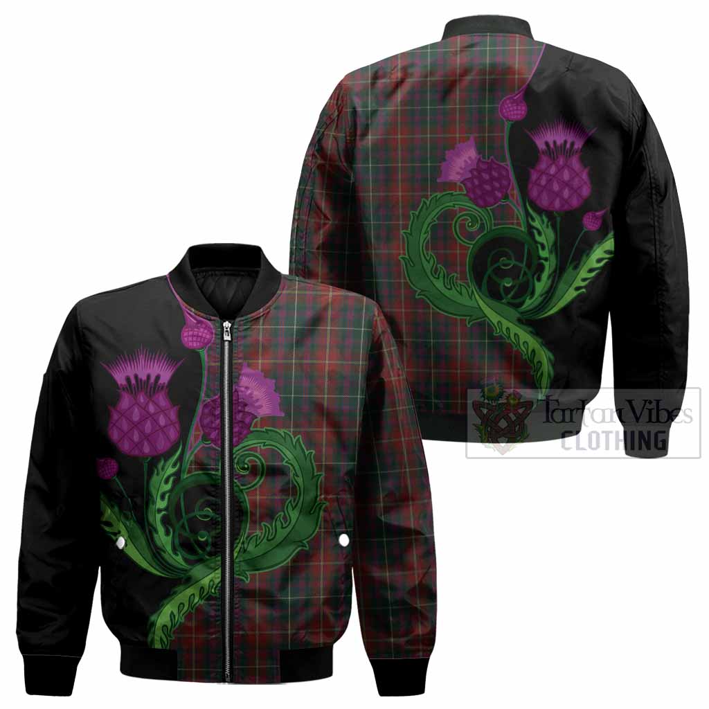 Meath County Ireland Tartan Bomber Jacket Traditional Scottish Thistle
