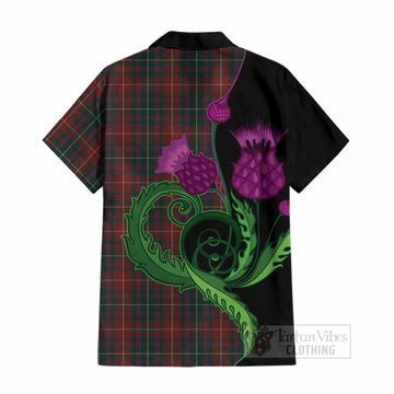 Meath County Ireland Tartan Cotton Hawaiian Shirt Traditional Scottish Thistle