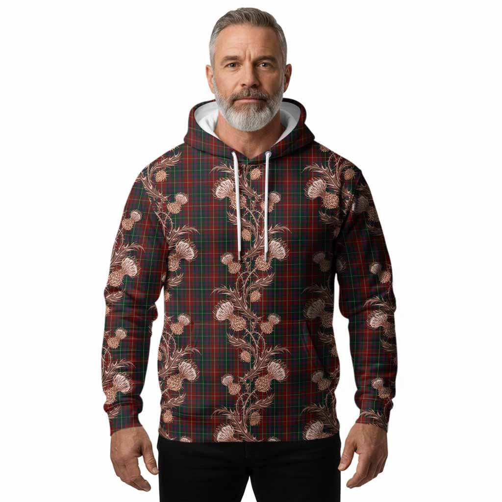 Meath County Ireland Tartan Hoodie Seamless Scottish Thistle Flowers