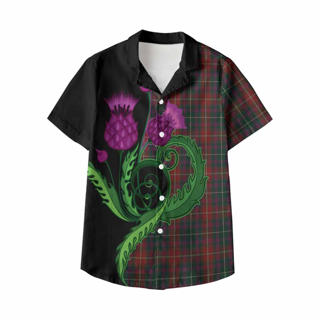 Meath County Ireland Tartan Kid Hawaiian Shirt Traditional Scottish Thistle