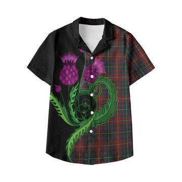 Meath County Ireland Tartan Kid Hawaiian Shirt Traditional Scottish Thistle