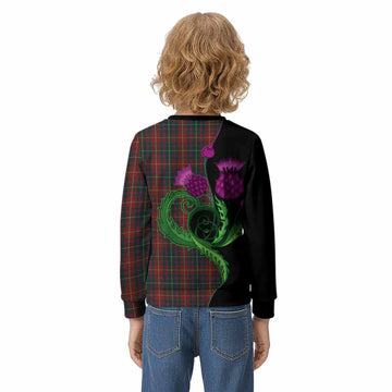 Meath County Ireland Tartan Kid Knitted Sweatshirt Traditional Scottish Thistle