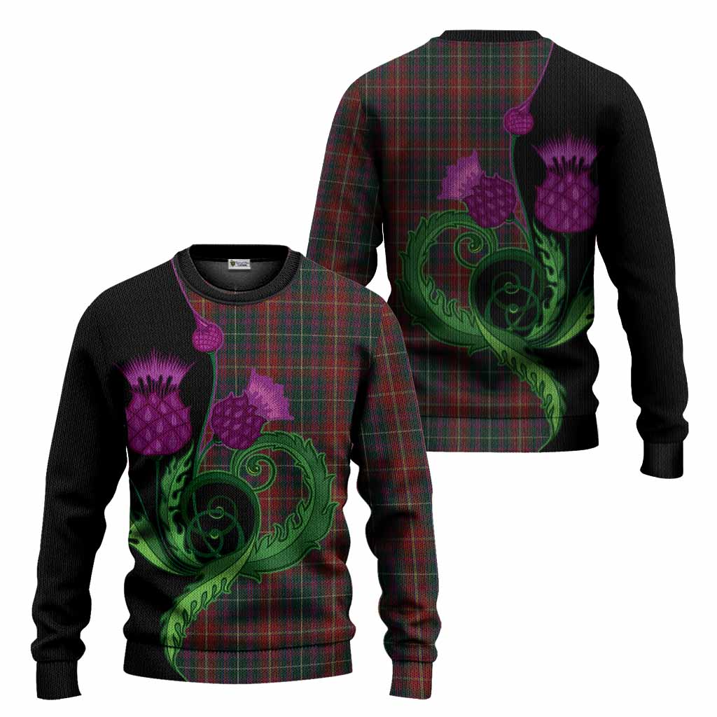Meath County Ireland Tartan Knitted Sweater Traditional Scottish Thistle