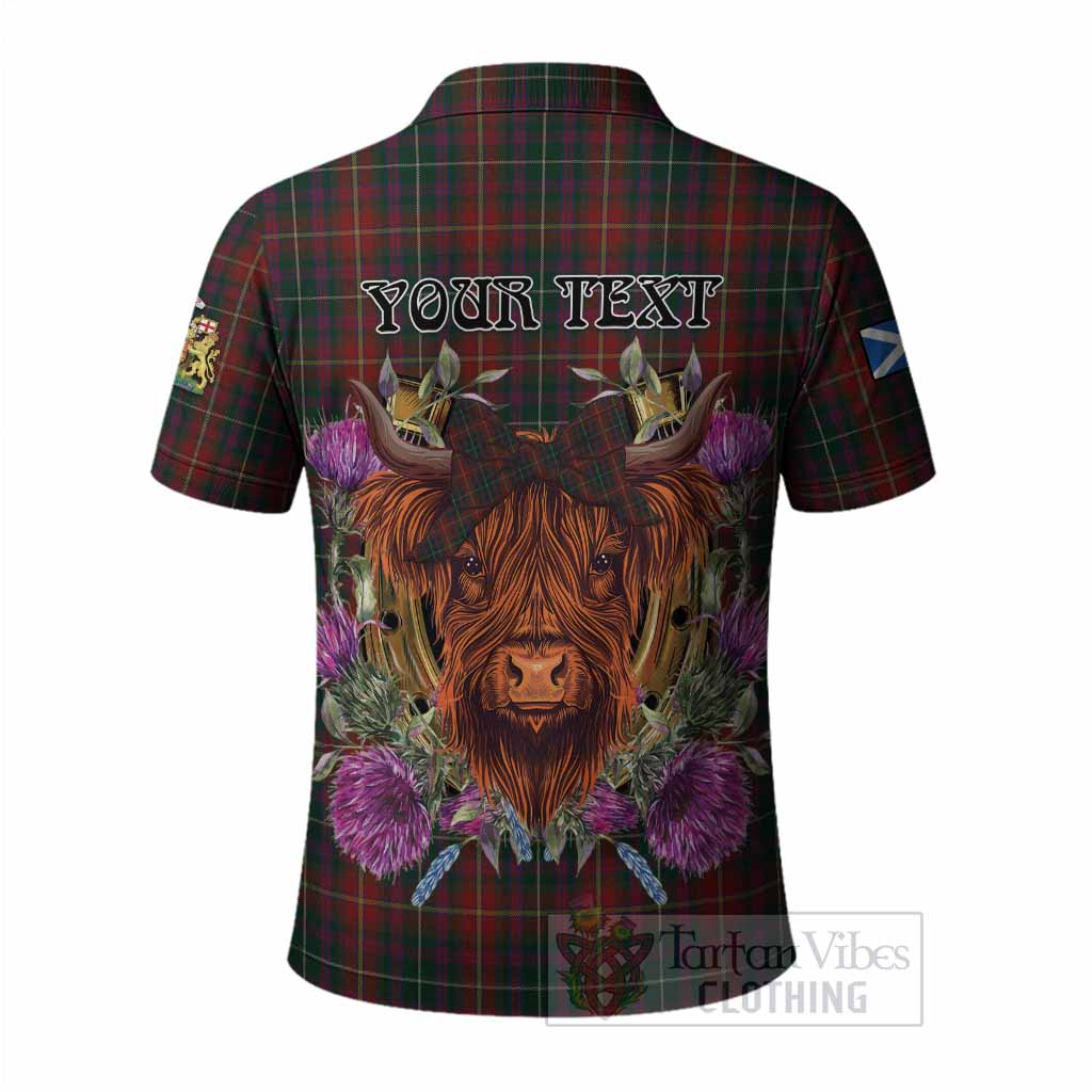 Meath County Ireland Tartan Polo Shirt Scottish Thistle Heilan Coo