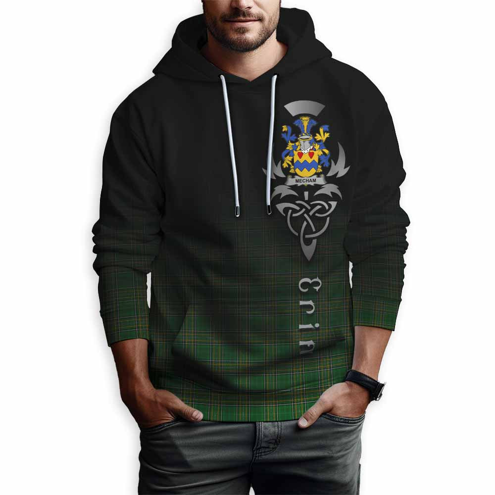 Mecham Irish Clan Hoodie with Coat of Arms Erin Go Bragh Celtic Inspired Pullover Hoodie - Tartan Vibes Clothing