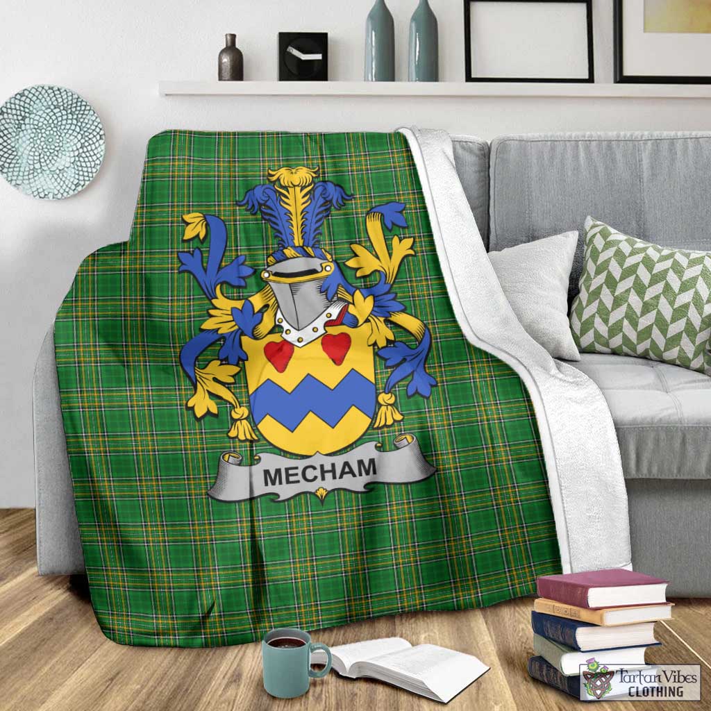 Mecham Irish Clan Tartan Blanket with Coat of Arms - Tartan Vibes Clothing