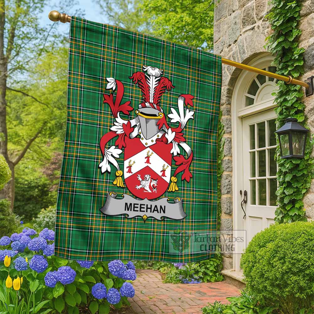 Meehan Irish Clan Tartan Flag with Coat of Arms