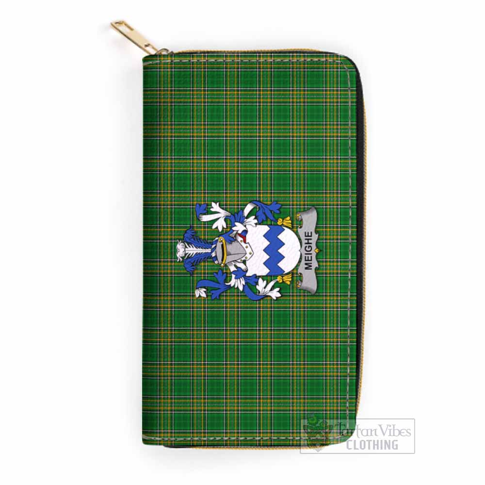 Meighe Irish Clan Tartan Women's Leather Wallet with Coat of Arms One Size 19.7*10.5*3.5 cm - Tartan Vibes Clothing