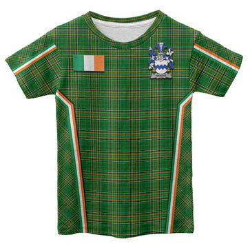 Meighe Irish Clan Coat of Arm Tartan Kid T-shirt Flag Style
