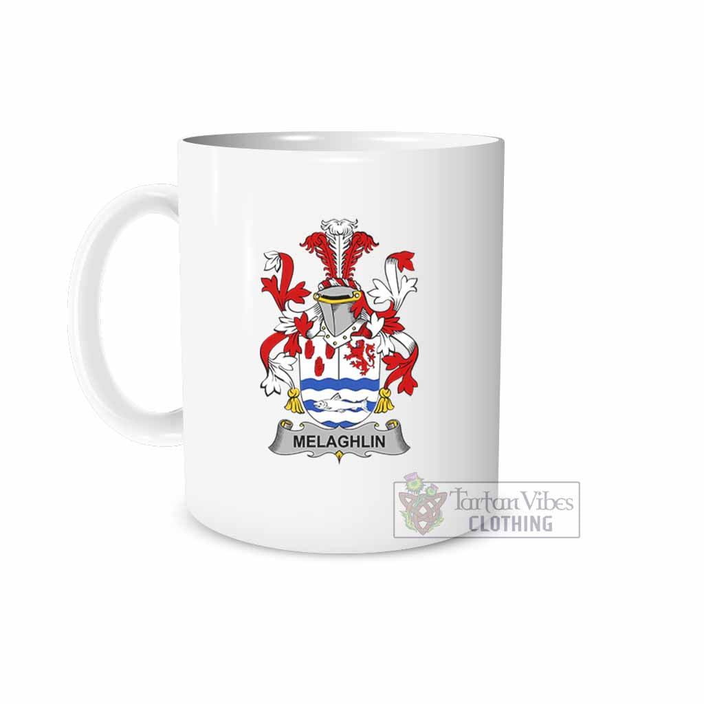 Tartan Vibes Clothing Melaghlin Irish Clan Coat of Arms Ceramic Mug