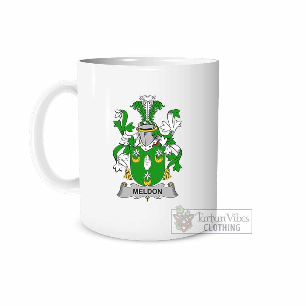 Tartan Vibes Clothing Meldon Irish Clan Coat of Arms Ceramic Mug