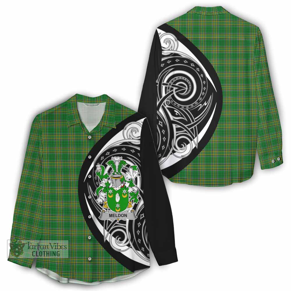 Tartan Vibes Clothing Meldon Irish Clan Women's Casual Shirt Celtic Circle Style