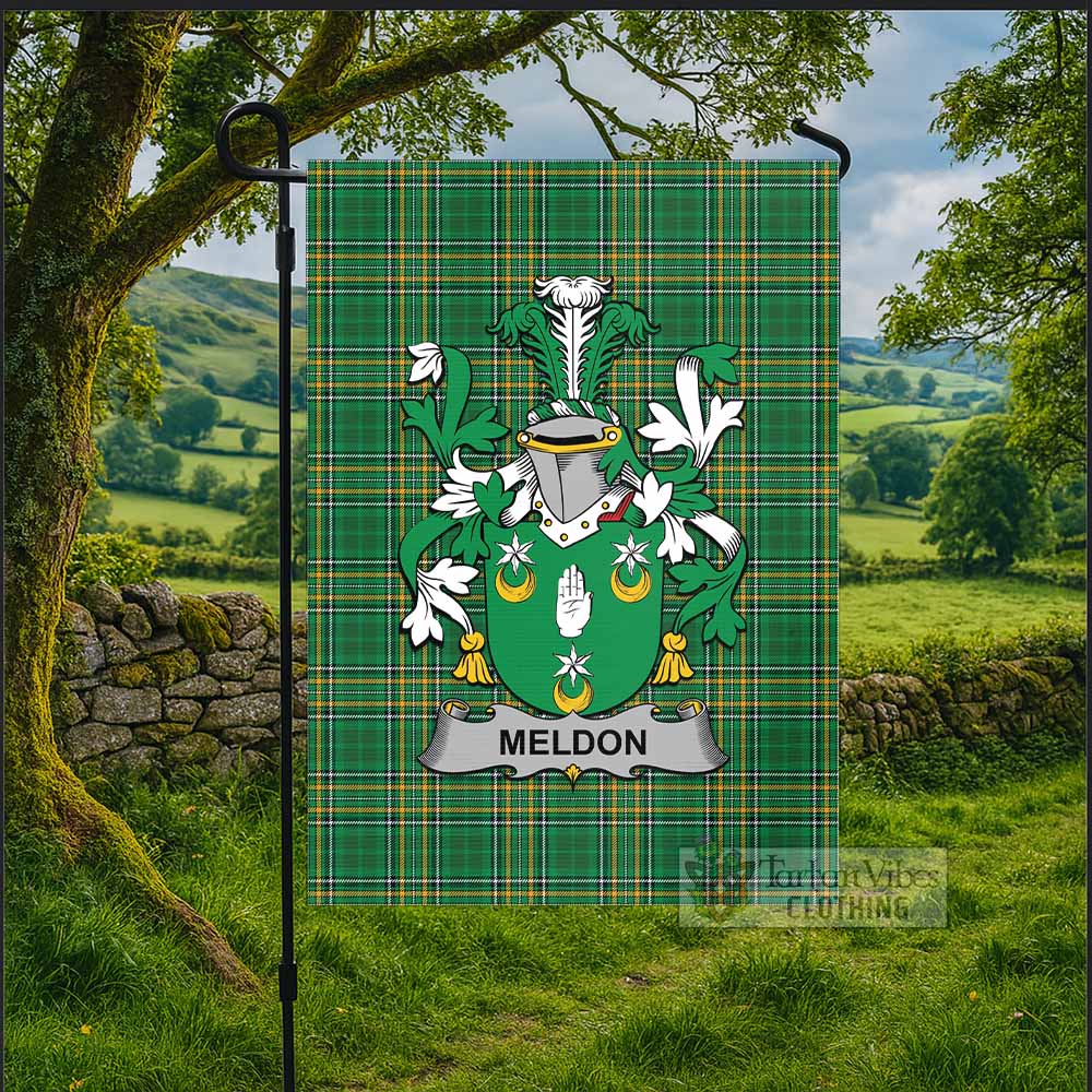 Meldon Irish Clan Tartan Flag with Coat of Arms