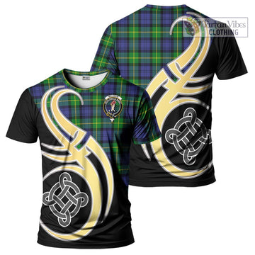Meldrum Tartan T-Shirt with Family Crest and Celtic Symbol Style Kid's Shirt - Tartan Vibes Clothing