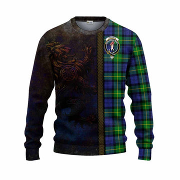 Meldrum Tartan Family Crest Knitted Sweater Alba Gu Brath Be Brave Lion Ancient Style Unisex - Tartan Vibes Clothing