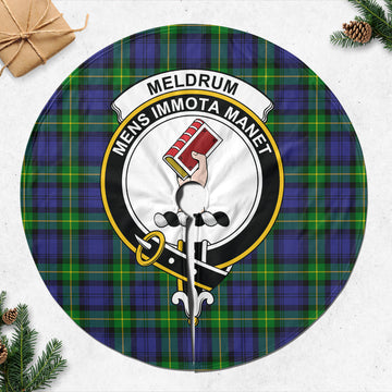 Meldrum Tartan Christmas Tree Skirt with Family Crest 47*47 inch - Tartan Vibes Clothing