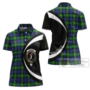 Meldrum Tartan Women's Polo Shirt with Family Crest Circle Style Women - Tartan Vibes Clothing