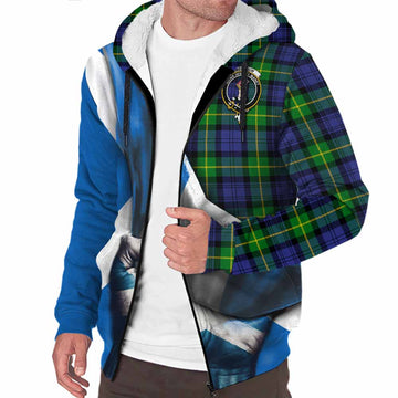 Meldrum Tartan Sherpa Hoodie with Family Crest Scotland Patriotic Style Unisex S - Tartan Vibes Clothing