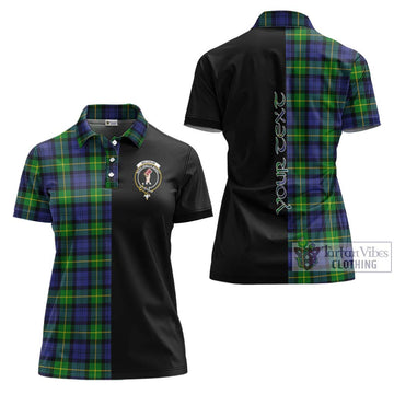 Meldrum Tartan Women's Polo Shirt with Family Crest and Half Of Me Style Women - Tartan Vibes Clothing