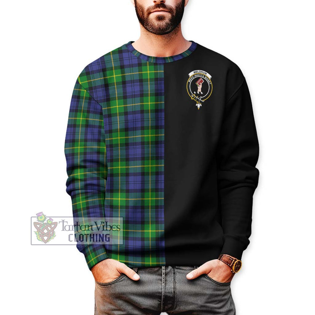 Meldrum Tartan Sweatshirt with Family Crest and Half Of Me Style Unisex - Tartan Vibes Clothing