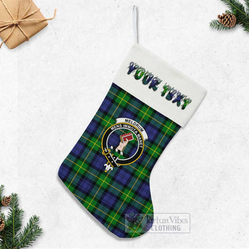 Meldrum Tartan Family Crest Christmas Stocking with Personalized Text - Tartan Vibes Clothing